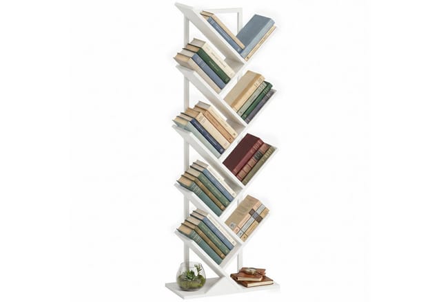 HOMCOM Bookshelf Spanplatte Stahl 50L x 24B x 136H cm Weiß