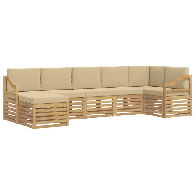 vidaXL Outdoor-Sofagarnitur 7 Stk Weiß und Beige 3392213