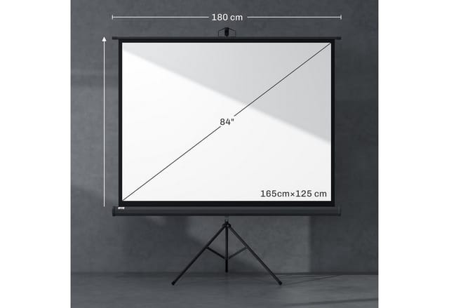HOMCOM Projection Screen Kunststoff Metall 171L x 131H cm Schwarz