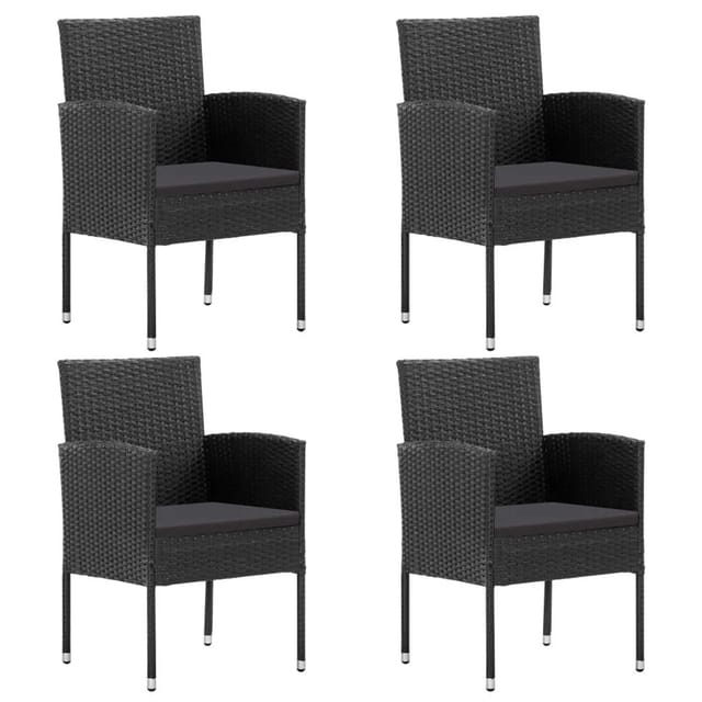 Furnicato Gartenstuhl Polyrattan Schwarz 52x56x88 Cm