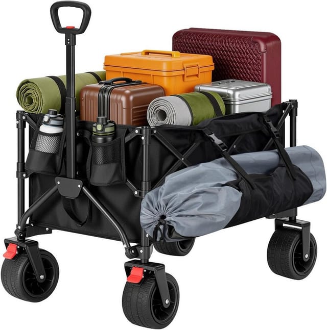 WOLTU Bollerwagen 150L Faltbar Mit Abnehmbaren Rädern & Verstellbarem Griff