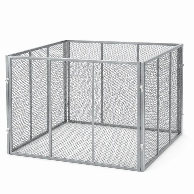 HomeLuxWorld Garten Komposter Metall 750 Liter 100 x 100 x 75 cm Silber