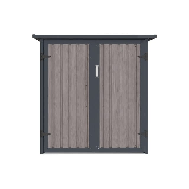 Vente-unique Fahrradbox Niki Anthrazitgrau Naturfarben Dunkel 128 cm