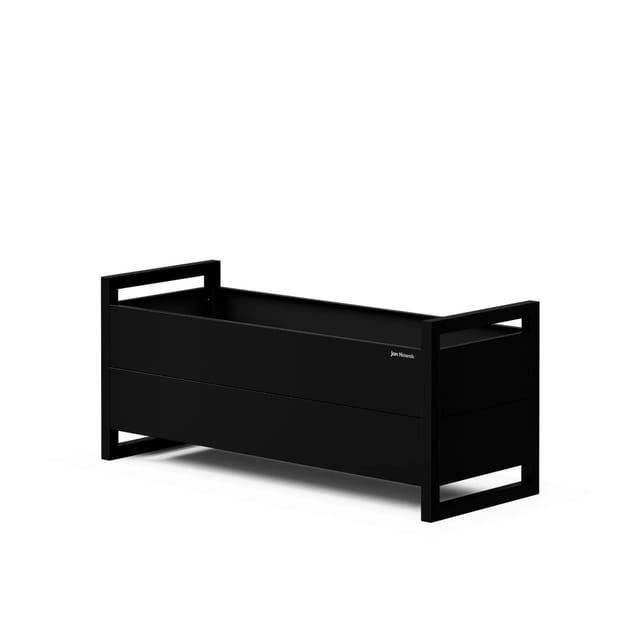 JAN NOWAK Niedrige Blumenkübelverkleidung aus Metall Schwarz MARGARET 100x43x38 cm