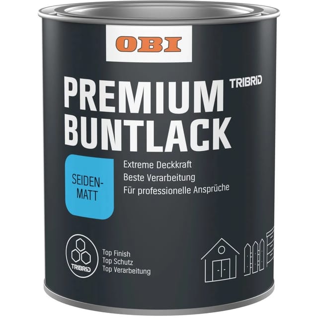OBI Premium Buntlack Tribrid Cremeweiß seidenmatt 750 ml