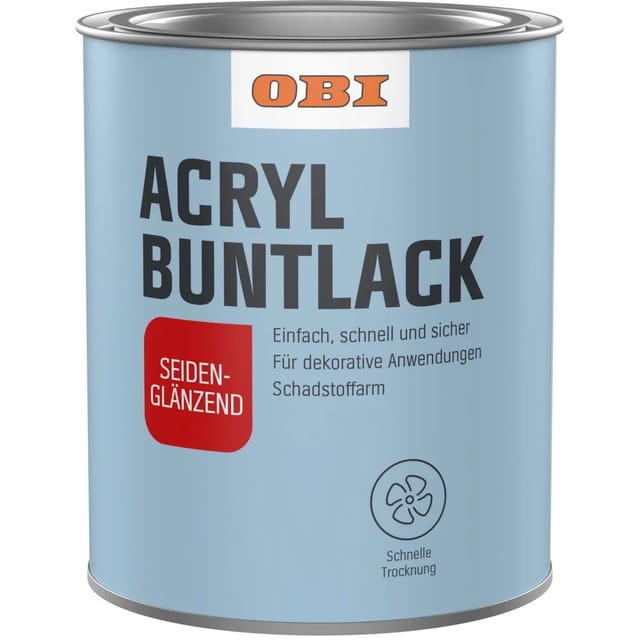 OBI Acryl Buntlack Silbergrau seidenglänzend 500 ml
