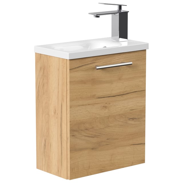 Posseik Badmöbel Pieni Slimline für Gäste-WC 40 cm SoftClose Eiche Gold
