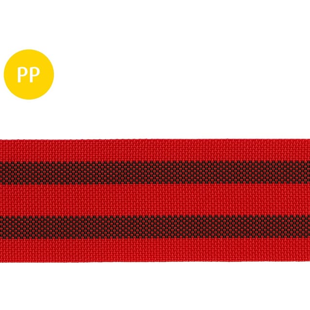 Conacord Schlittengurt Polypropylen 60 mm Rot-Schwarz Meterware