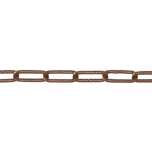 Conacord Zierkette Stahl Gehämmert Ø 3 mm x 29 mm Kupfer-Braun Meterware