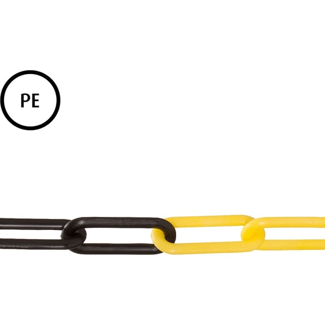 Conacord Absperrkette Polyethylen Ø 6 mm x 40 mm Schwarz-Gelb Meterware
