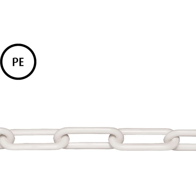 Conacord Absperrkette Polyethylen Ø 6 mm x 40 mm Weiß Meterware