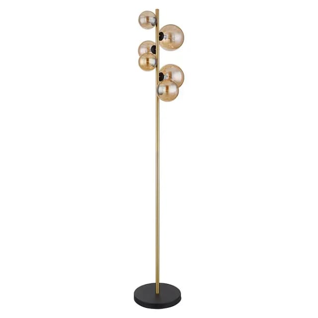 Globo LED-Stehlampe Riha 6-flammig Schwarz matt 285 x 265 x 1550 mm