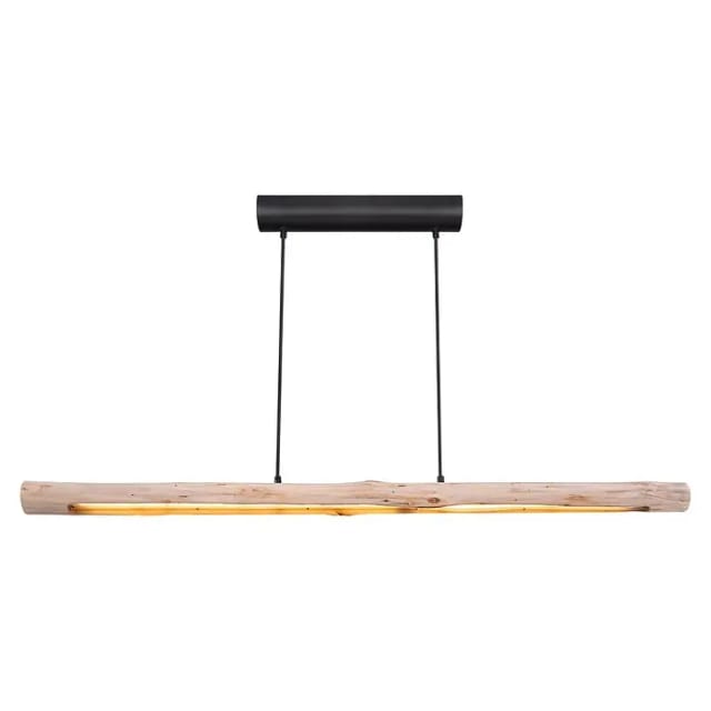 Globo LED-Hängeleuchte 120 cm Mella Holz naturfarben
