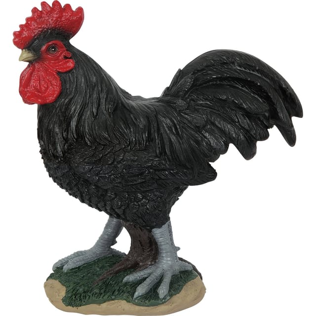 Dekofigur Hahn 19 cm x 8 cm x 21 cm Schwarz