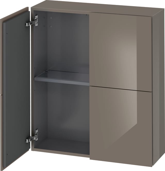 Duravit Halbhochschrank L-Cube 70x24,3x80cm, 2 Tür., flan. Gr Hochglanz