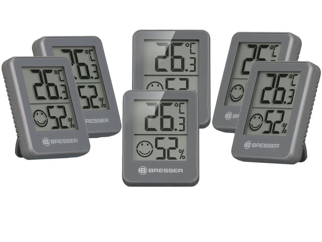 BRESSER Hygrometer ClimaTemp Indicator 6er Set grau