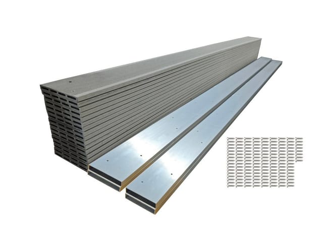 Outgarden Sichtschutzelement WPC-Sichtschutzzaun DIY-Bausatz Hellgrau, Pflegeleicht, UV-beständig