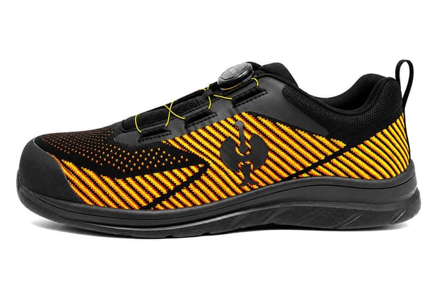 Engelbert Strauss S1 Sicherheitshalbschuhe Tegmen IV schwarz/gelb/orange mit Alu-Kappe Sicherheitsschuh Aluminium Schutzkappe 200 Joule