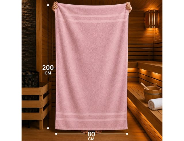 Komfortec Saunatuch 2er Set Badetuch-80x200, Frottee (2-St), extra Große, 100% Baumwolle, Weich, Schnelltrocknend