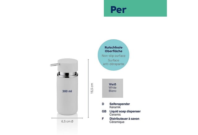 Kela Per Flüssigseifenspender, 0,3 L, Weiß