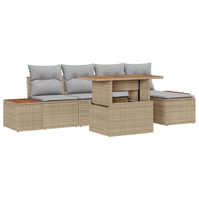 Maison Exclusive - Gartensofa-set 6 Pcs Beige Und Grau