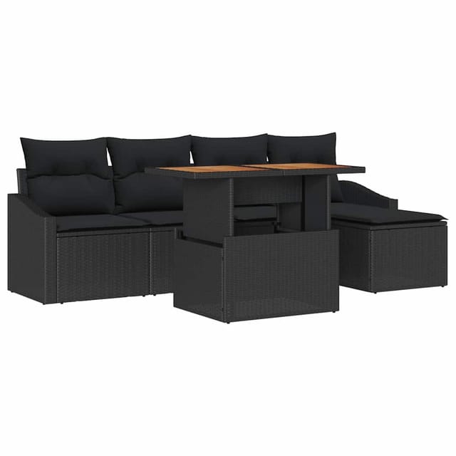 Maison Exclusive - Gartensofa-set 6 Pcs Schwarz Und Braun