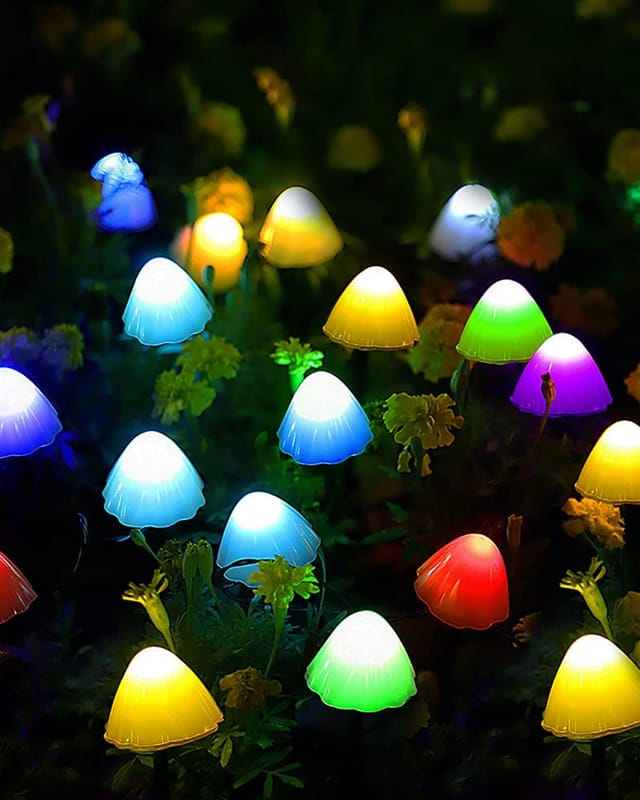 Packung Mit 20 Pilzförmigen Led-solarleuchten, 5 M / 16 Ft - 2 Modi, Wasserdicht, Für Garten Und Hof, Mehrfarbige Landschaftsdekoration (ip65)