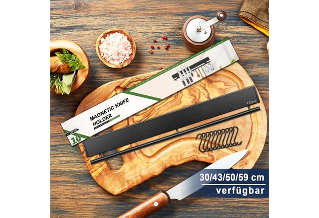Magnetleiste Messerhalter 43cm Schwarz Mit Hakenleiste Magnetisch