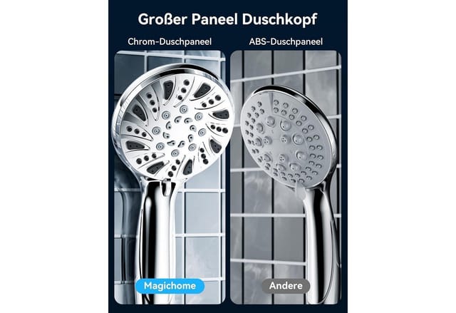 Duschkopf Hochdruck Handbrause 5 Strahlarten Silber Mit Schlauch