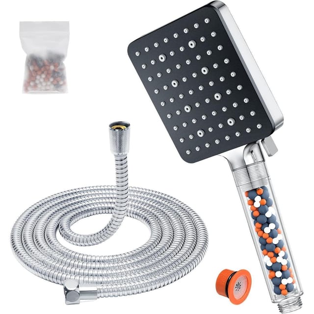 Duschkopf Mit Schlauch 1.6m Wassersparend Handbrause Filter 6 Strahlarten 2