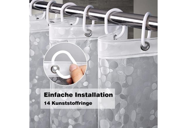 Duschvorhang 200x200 3d Steinmuster H200 X B200 Cm (1er Pack)