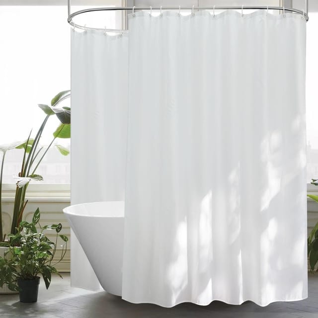 Extra Breiter Textil Duschvorhang Weiß 300x200 Anti Schimmel Wasserdicht