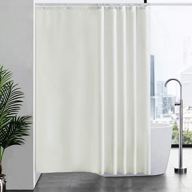 Furlinic Duschvorhang Überlänge Anti-schimmel Textil 200x200cm Beige