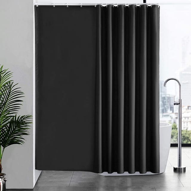 Duschvorhang Überlänge 240x180cm Schwarz Antibakteriell Wasserdicht