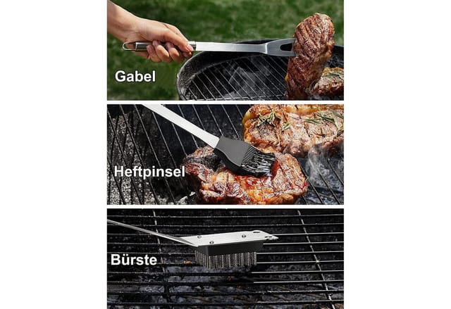 Grillbesteck Set 21 Teilig Edelstahl Bbq Zubehör Männer Geschenk