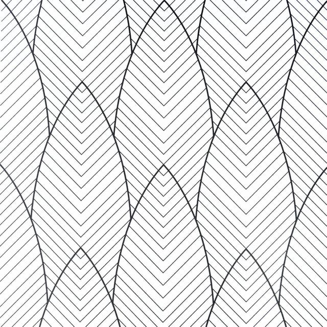 Selbstklebende Geometrische Muster Tapete Schwarz Weiß 44,5x500cm