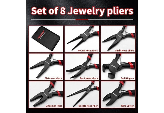 Zangen-set 8-teilig Mini Mit Tasche Für Schmuck Und Elektronik