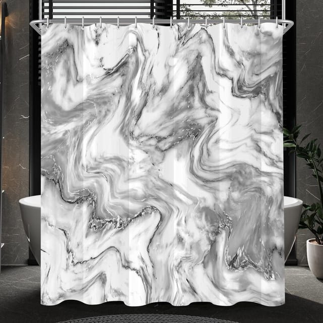 Duschvorhang Marmor Textil 180x200 Wasserabweisend Waschbar