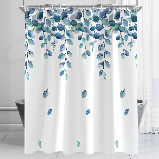 Duschvorhang 100x200cm Grün Blätter Pflanze Antischimmel Textil, Wasserabweisend