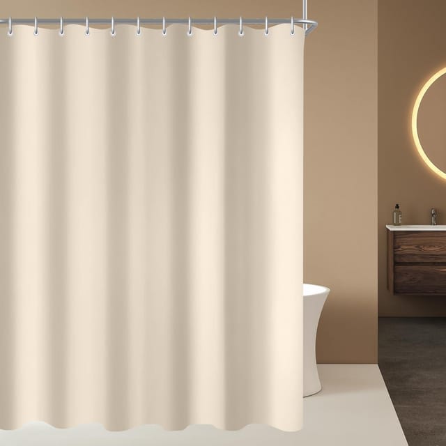 Duschvorhang 150x200cm Beige Wasserabweisend Antischimmel Polyester