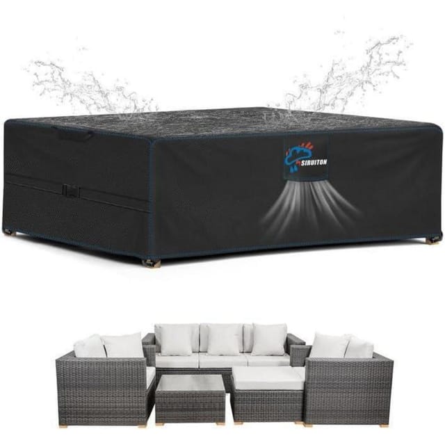Gartenmöbel Abdeckung Schwarz 420d Oxford Gewebe 180x120x74cm