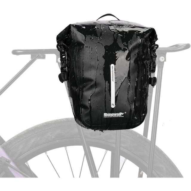 Fahrrad Gepäckträgertasche Wasserdicht 7l Schwarz Rolltop Trägertasche
