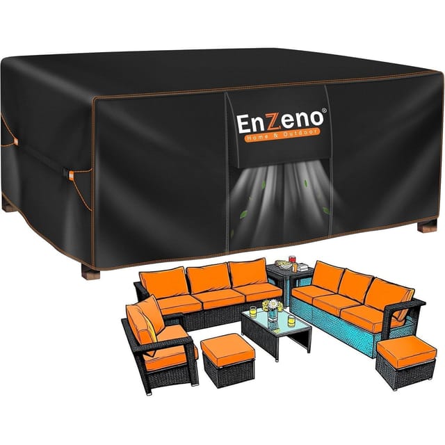 Enzeno Abdeckung Gartenmöbel Wasserdicht 300x250x100cm Oxford Winterfest