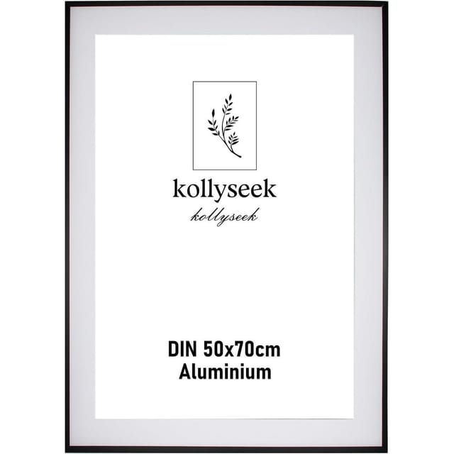 Aluminium Bilderrahmen 50x70cm Schwarz Acrylglas Passepartout Modern