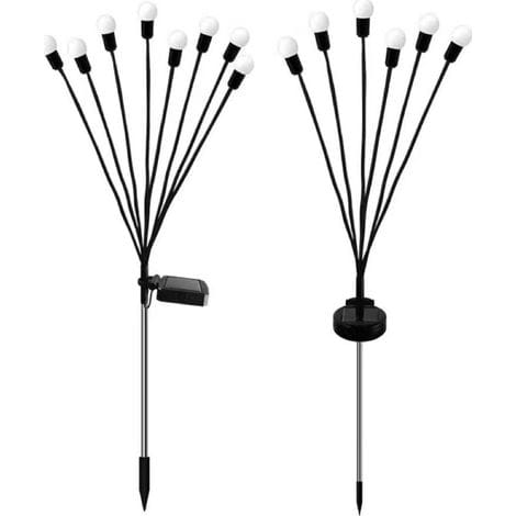 Set Mit 2 Firefly Solarleuchten, 6 Leds, Wasserdicht, Sternenförmig, Für Garten, Weg, Landschaft, Außenbereich, Warmes Licht [energieklasse A+++]