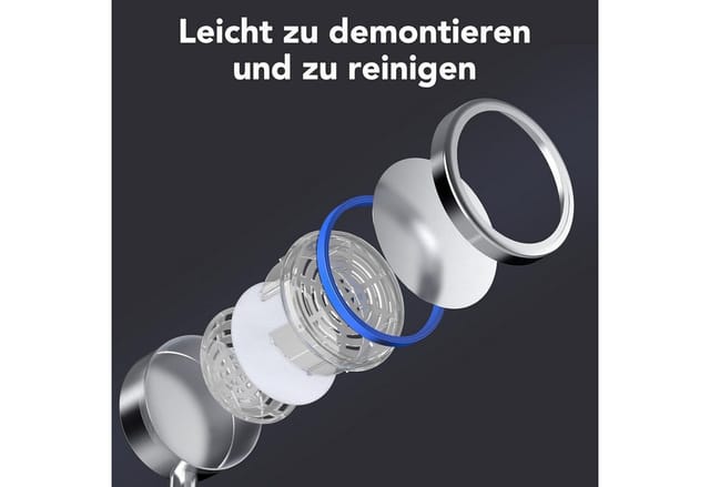 Duschkopf Hochdruck 1,5m Schlauch Halterung Edelstahl Handbrause