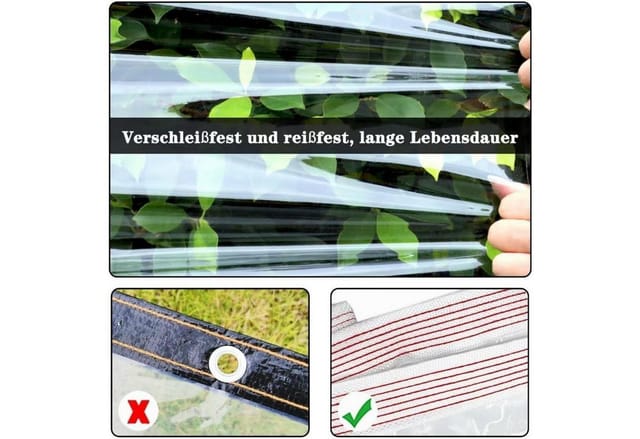 Transparente Bcbig Pvc Plane Mit Ösen 420 G/m² 2x1m Für Pavillon, Balkon, Garten