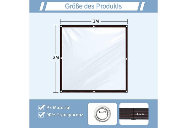 Bcbig Transparente Gartenmöbel Abdeckplane Wasserdicht 2x2m