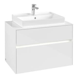 Vb Waschbeckenunterschrank Collaro C080b0 800x548x500mm Eckig Glossy White
