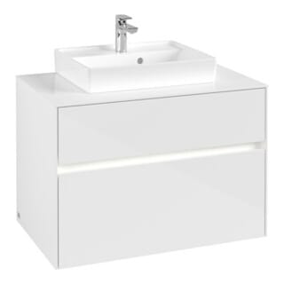 Vb Waschbeckenunterschrank Collaro C069b0 800x548x500mm Eckig Glossy White